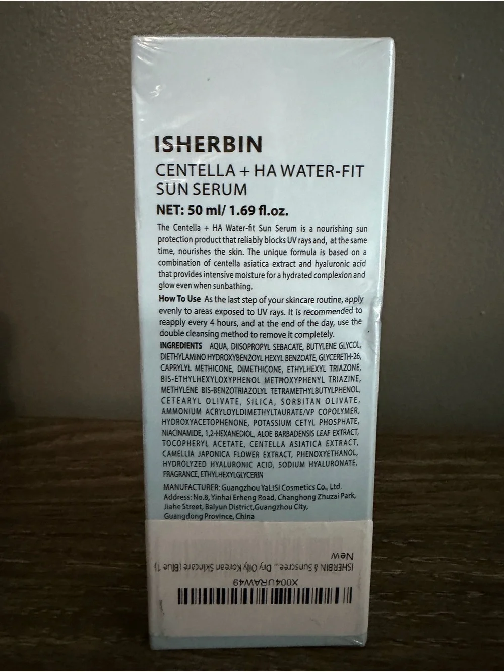 ISHerbin Centella + HA Water-Fit Sun Serum SPF50+ PA++++ - Light Blue